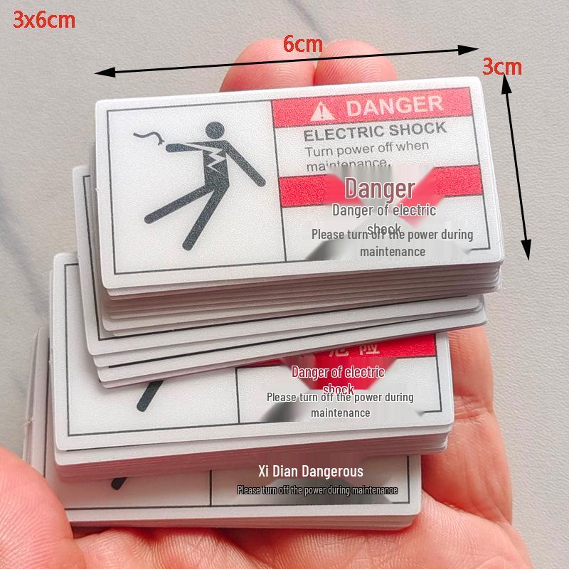 PVC Electric Shock Hazard Warning Sign for Mechanical Equipment