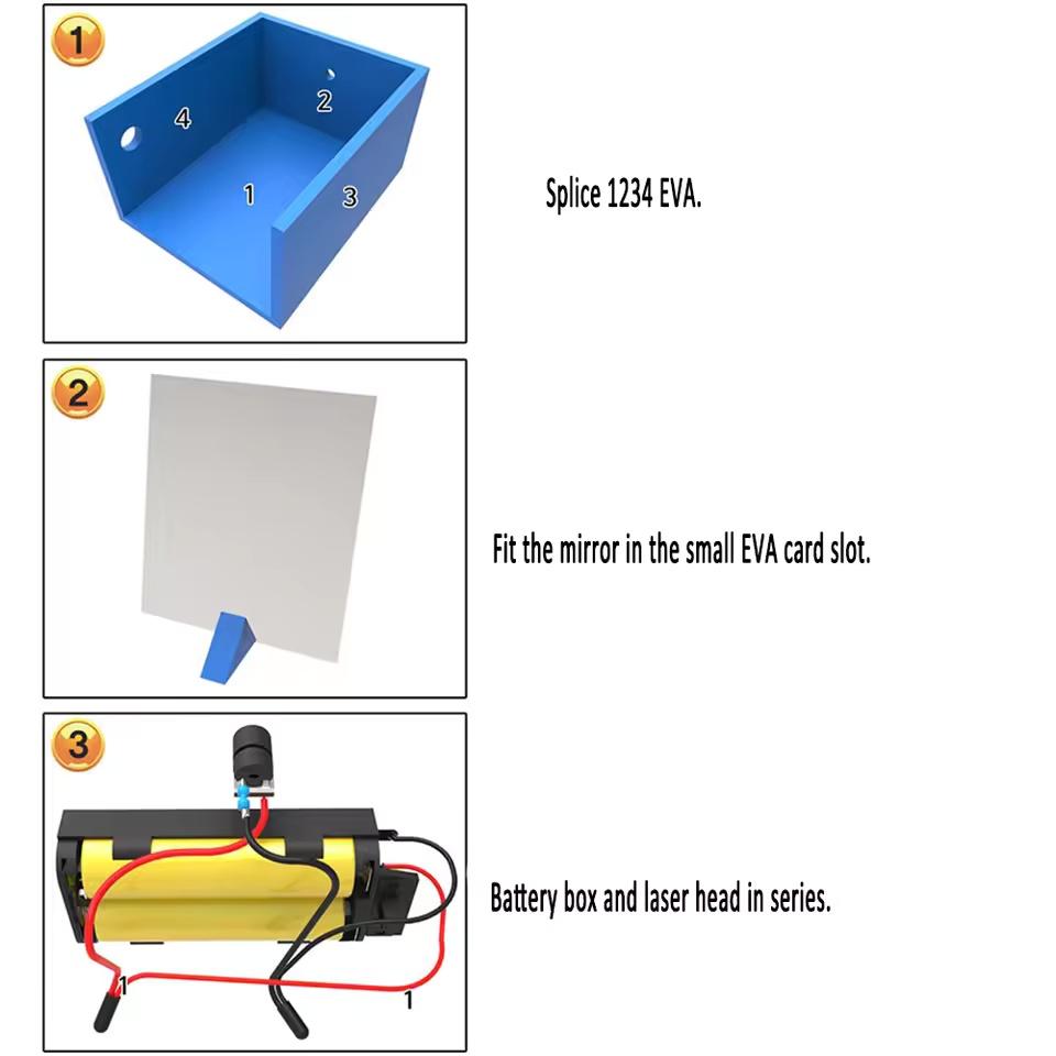 Light Reflex Experiment DIY Handmade Invention Toy Kids Science Educational Physics Experiments Chirstmas for Childre Xmas Gift