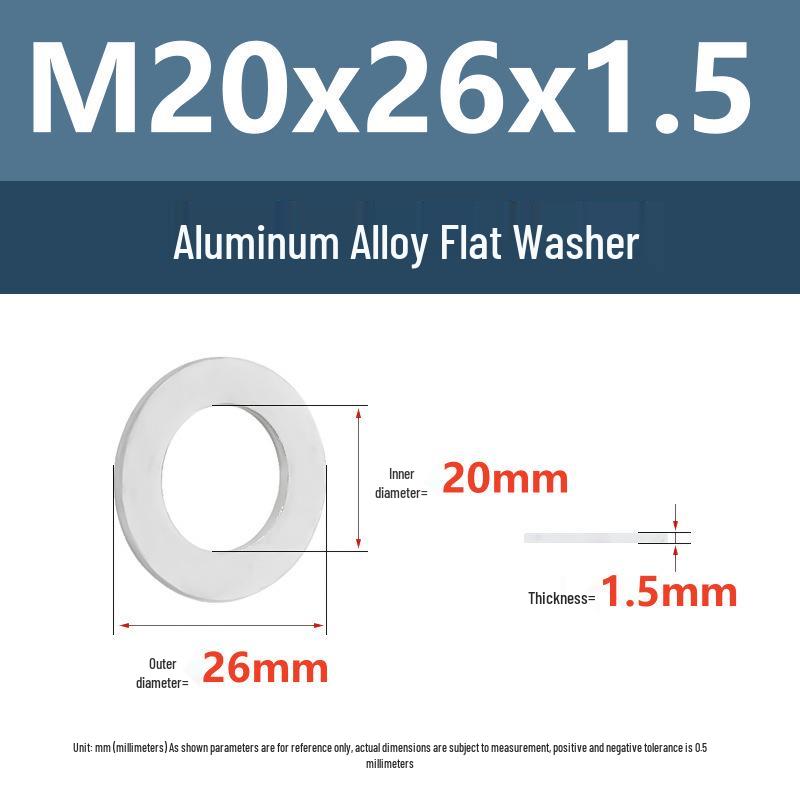 Yigu Aluminum Alloy Flat Washer M6 M8 M10 M12 Metal Screw Hardware