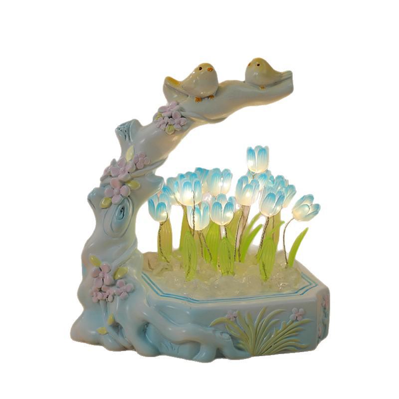 Tulip Handmade Resin Night Light: Creative DIY Ornament for Festivals and Desktop Decor