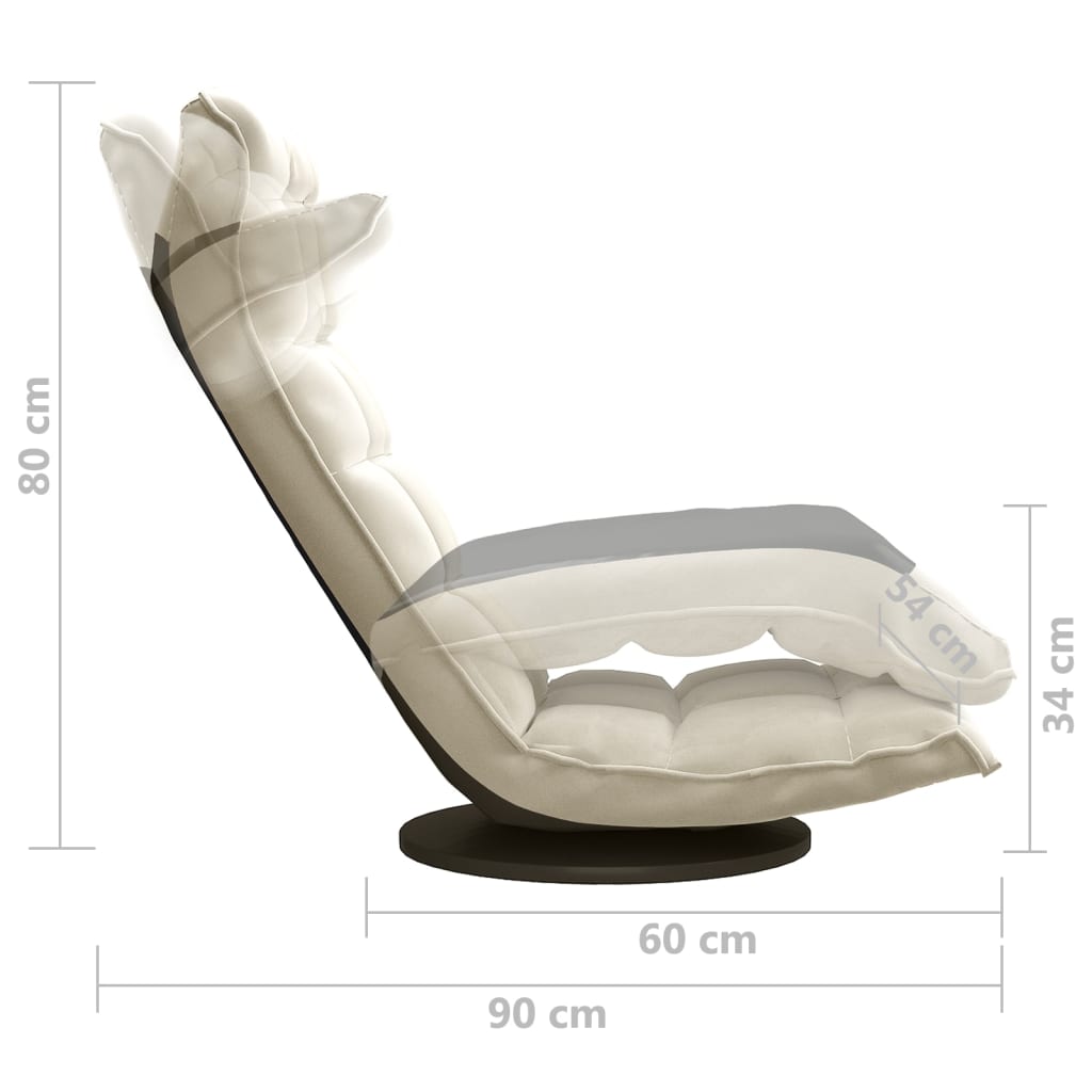 Floor Chair Swivel Cream Velvet