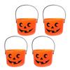 4pcs Pumpkin Bucket Portable Candy Storage For Halloween Kids Treat Baskets Party Favors Trick Or Treat Containers