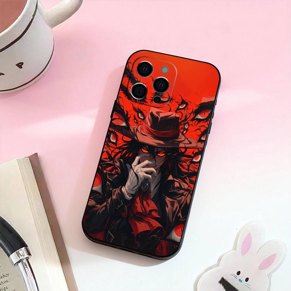 Anime H-hellsing S Phone Case For iPhone 17,16,15,14,13,12,11 Plus,Pro Max,Soft Silicone Black Cover