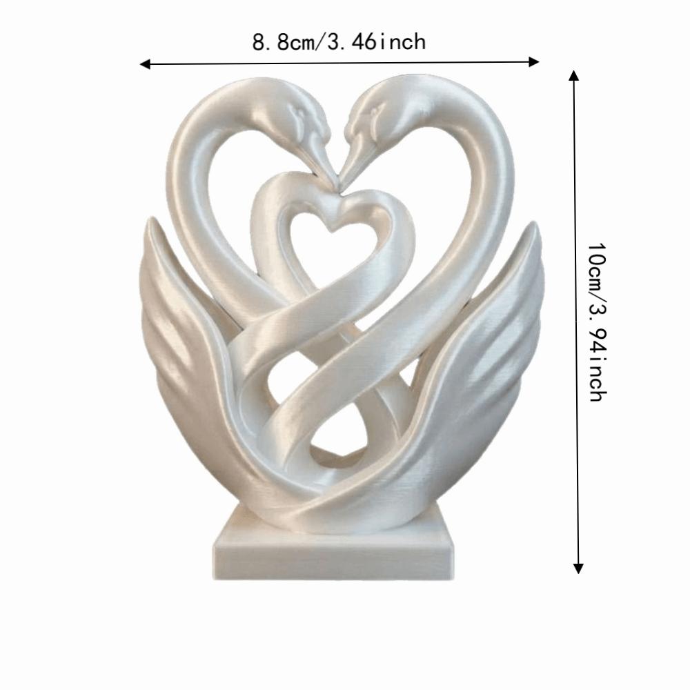 Home Decoration Swan Ornaments 3D Printed Swan Statue Ideal Gift Hollow Heart Models Bedroom