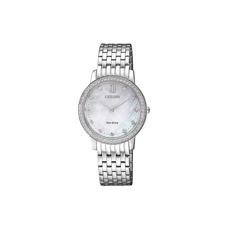 

CITIZEN Women s Ecology Drive Collection Watch EX1480-82D Silver Strap