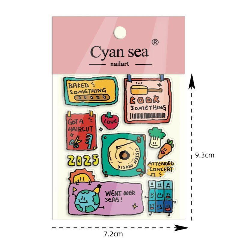 Cute Cake Wishing Pool 3D Relief Resin Sticker Girl Phone Case Laptop Transparent Jelly Decal Stationery Notebook DIY Decoration