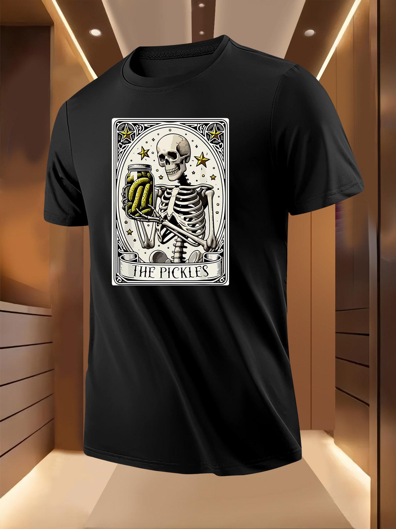 Gothic Pickles Skeleton Tarot Tshirt - Light Yellow Regul... XXXL