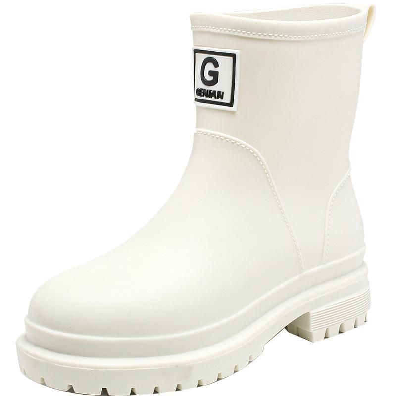 Water shoes high-end rain shoes women's medium tube non-slip rain boots waterproof overshoes rubber shoes water boots