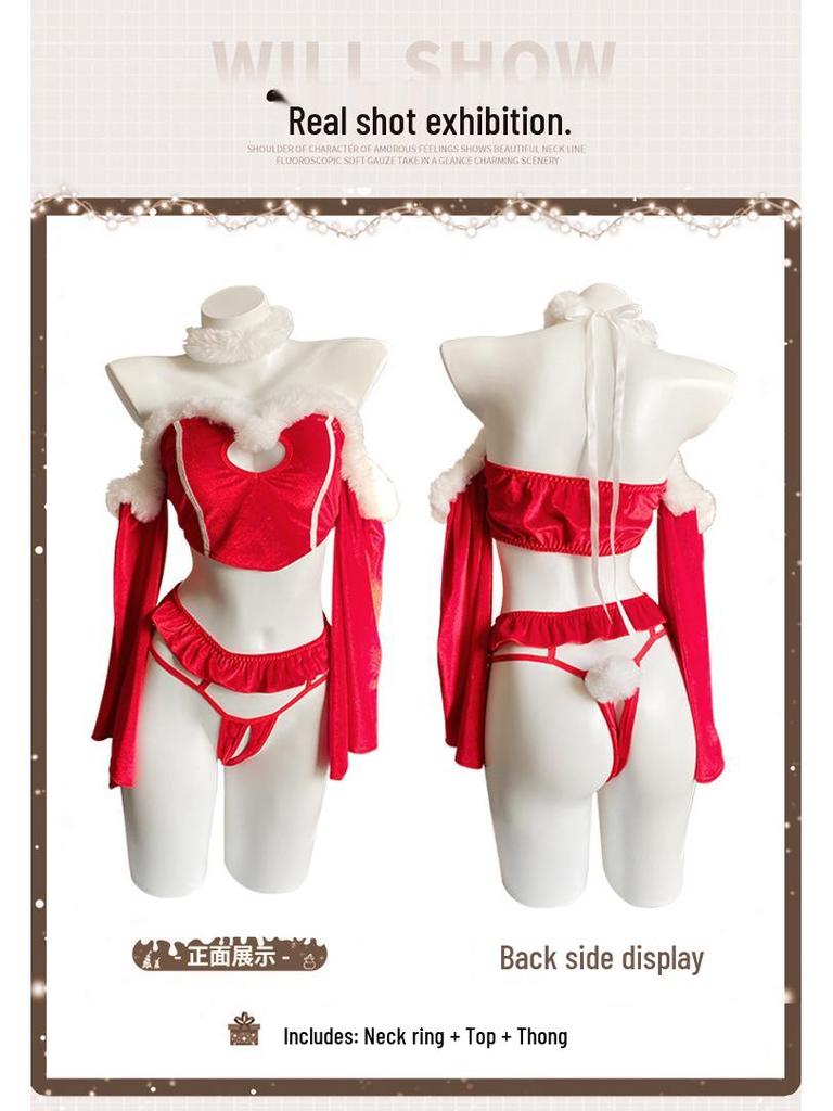 Linlin Ting Lingerie Christmas Sexy Temptation Uniform Set for Flirting and Bedtime Quick Release - Style 2674