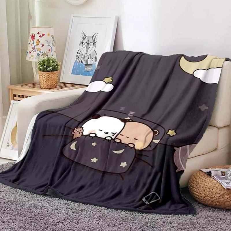 Schattige Bubu en Dudu Serie Deken Cartoon Print Kinderen Warm Flanel Zacht Comfortabel Huis Reizen Deken Bed Deken Verjaardagscadeau