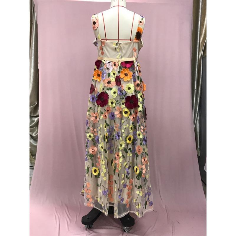 Rochii de vară tridimensionale pentru femei, cu broderie de flori, șold, sexy