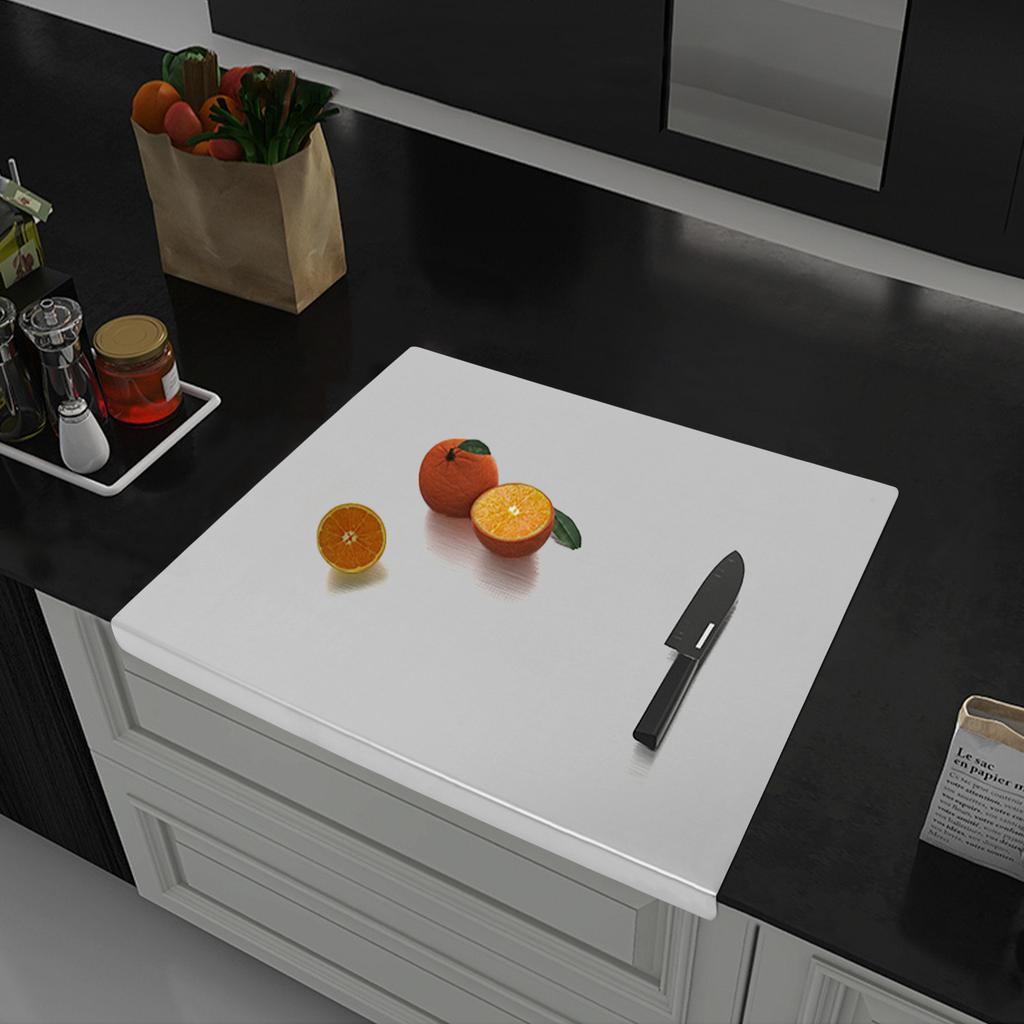 201 Edelstahl Hack- Schneidebrett, Arbeitsplatten-Schutz für die Küche, Große Größe 50x40cm - Langlebiges Lebensmittelzubereitungsbrett