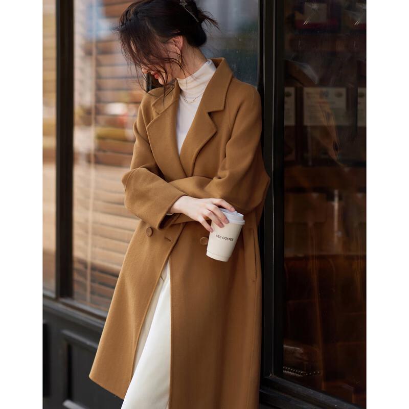 Shishui Nianhua Women's Wool Blend Mid-Length Coat Y145023D1