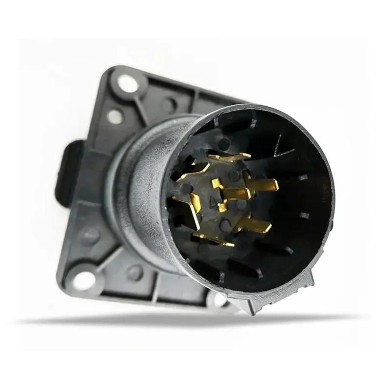 7-poliger Anhängersteckdosenadapter 6-24V 7-poliger Wohnmobil Wohnwagen Stromstecker Steckdose Anschluss Zubehör für Anhänger Traktor