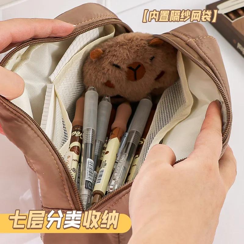 Astuccio Chic Semplice per Studente Moda Coreana Monocolore Borsa per Penne Grande Capacità Borsa Portaoggetti per Cancelleria Materiale Scolastico