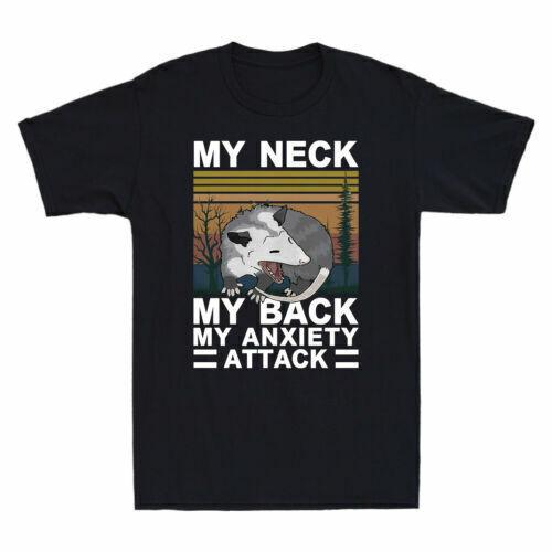 My Neck My Back My Anxiety Attack Angry Opossum Vintage Men s Cotton T-Shirt S разноцветный