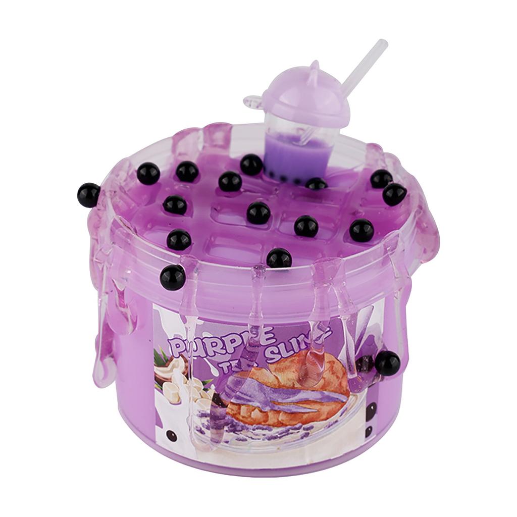 Crystal Mud Does Not Stick To Your Hands Pearl Milk Tea Slime Bubble Glue Children's Toy Set Decompression Color Mud