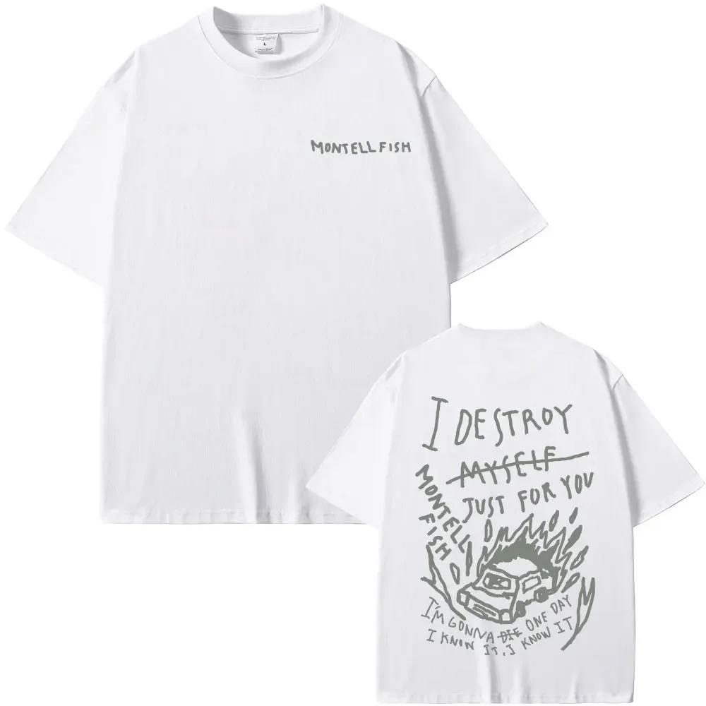 Zanger Montell Fish Jamie Ik Maak Mezelf Kapot Alleen Voor Jou Grafische T-shirts Unisex Wounisex Mode Casual T-shirts Mannen Oversized T-shirt
