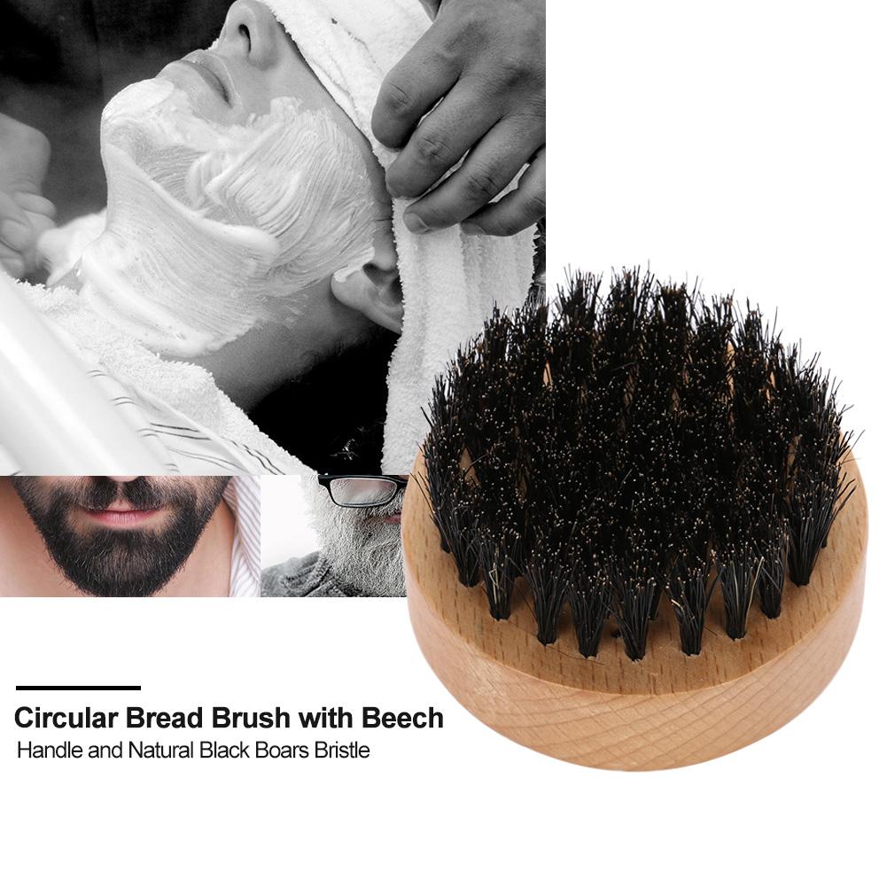 Men Mustache   Wooden Color Beech Brush Brd Care Shaving Clning Grooming Kit