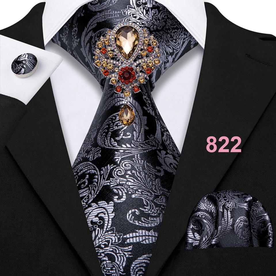 12 modele de broșă de cravată cachetadă pentru bărbați nunta set de cravate de mătase formală