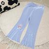 New Style Cartoon Bell Bottom Leggings for Girls - Elastic Long Pants for Spring & Autumn