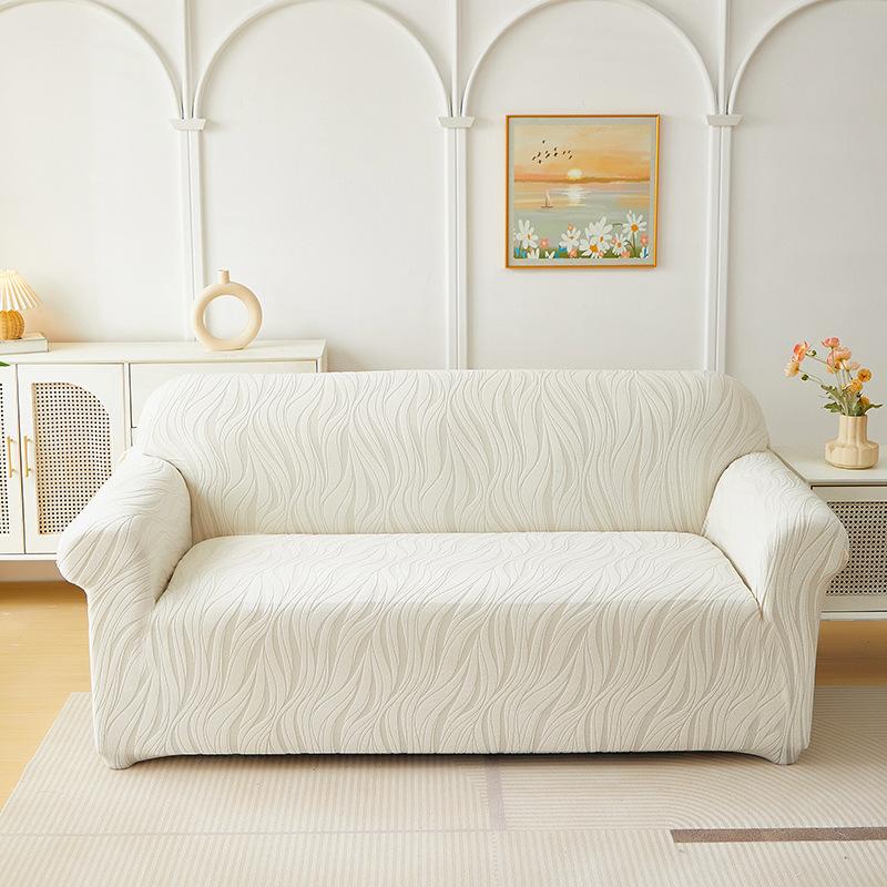 

New 1/2/3/4 Seater Adjustable Stretchy Water Wave Pattern Sofa Cover / L Shape Stretch Slipcovers Couch Coverhousse De Canapé 1 seat 90-140cm білий