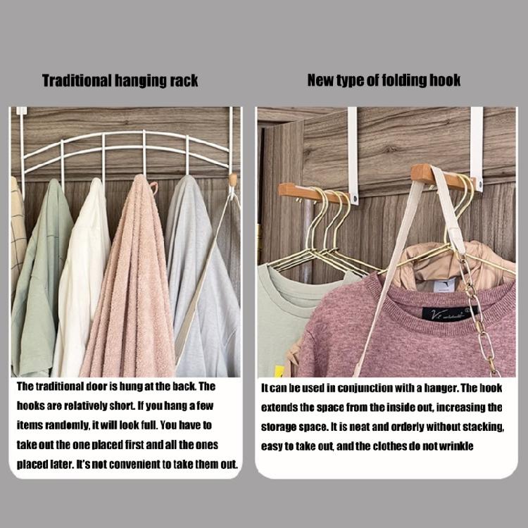 Multipurpose Over Door Hooks Foldable Wood Hanger With Nonslip Strips Space Saving Drying Rack For Bedroom Bathroom
