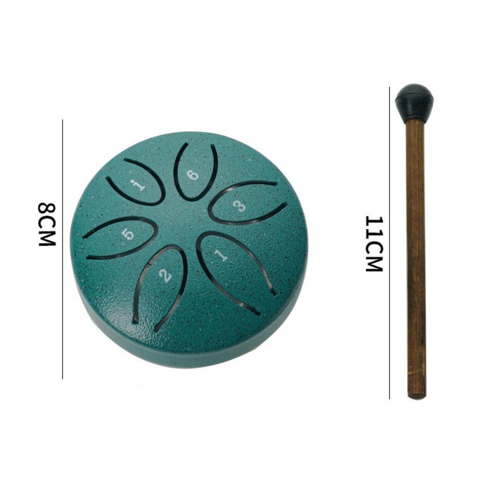 Mini Steel Tongue Drum for Kids 3 Inch 6 Notes Percussion Instrument Handpan Drum C Key Panda Drum with Mallets