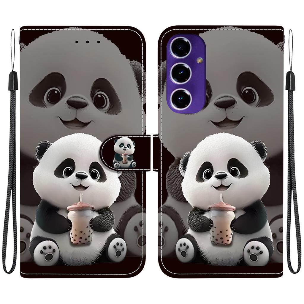Leather Case Flip Handmade Pu For Samsung Galaxy A16 4g5g A165fa166b Antislip Shockproof Cover With Wrist Strap Heartrose Cat Designs