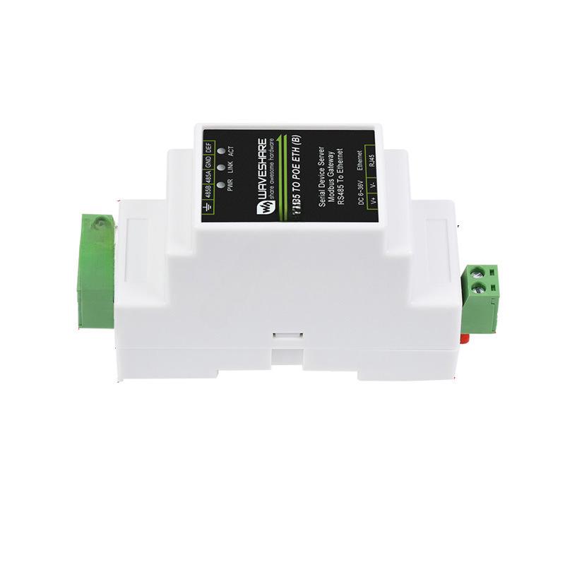 Industrieller RS485 zu RJ45 Ethernet Serieller Server mit TCP/IP, DIN-Schienenmontage und POE-Unterstützung.