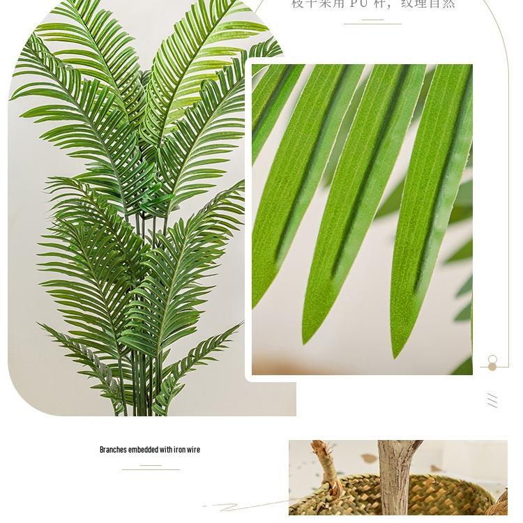 Luxury Fishtail Palm Artificial Tree for Indoor Living Room Decor - Bionic Green Plant In Pot for Floor Landscaping.