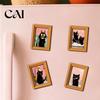 Autumn Home Decorations Wooden Black Cat Fridge Magnet, Seasonal Cartoon Kitchen Bathroom Decor, Fall Decor Cute Theme Photo Frame Magnets,