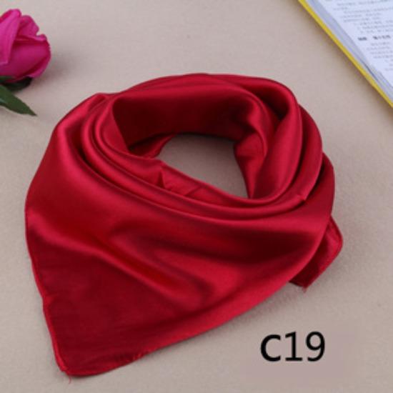 Solid Color Small Silk Scarf Small Square Scarf Women'S Season Professional Decoration Satin Small Gauze Scarf Japan And South Korea