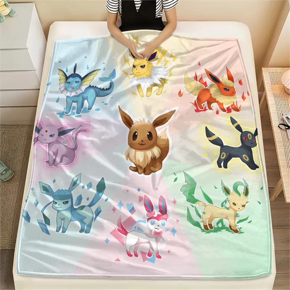 

Pokémon Combination Print Flannel Blanket, High quality Comfortable for All Seasons, Home Decor, Warmth and Comfort 80cm x 120cm