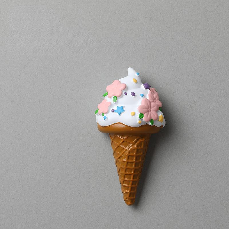 Cute Refrigerator with Magnetic Suction Stickers Refrigerator Decoration Cartoon Ins Ice Cream Animal Teddy Bear