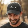 Washed Cotton Peaked Cap Fishing Pattern Design Sunscreen Hats  For Man Women