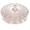 Acrylic Snack Box MultiCompartment with Lid Knob Handle Clear Plum Blossom