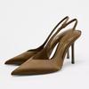 Sandali Estivi con Tacco Eleganti con Cinturino Posteriore Scarpe con Tacco Donna Sexy Punta Acuta Tacchi Alti Moda Scarpe da Sera per Banchetti