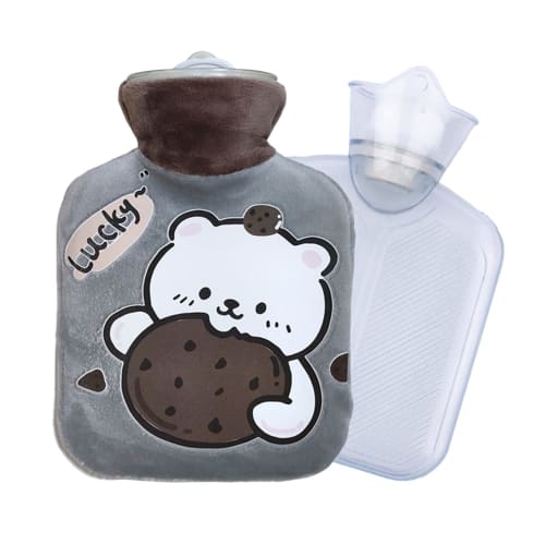 Kaaipee Mini Hot Water Bottle with Cute Cover, Eco-Friendly Refillable Hot Water Bottle, Small Size, Cold Weather Protection, Relieves Fatigue, Perfec