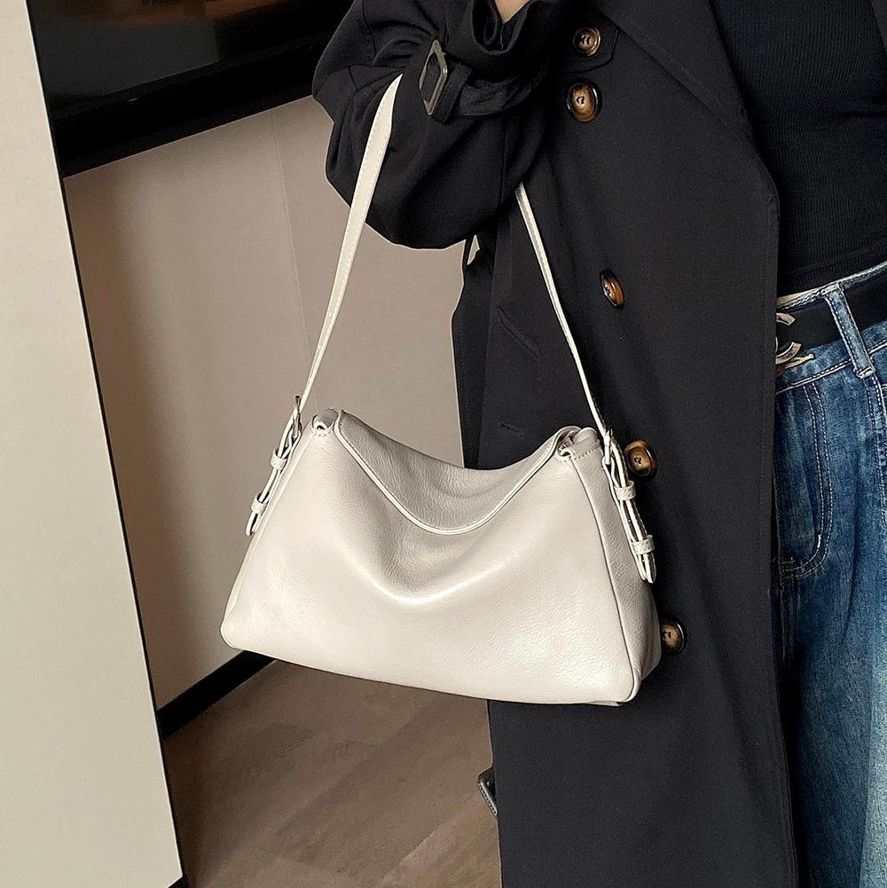 2026 New Women's Top-Grain Leather Hobo Shoulder Bag Vintage Bowling Tote,Large Capacity Office Crossbody Premium Craftsmanship