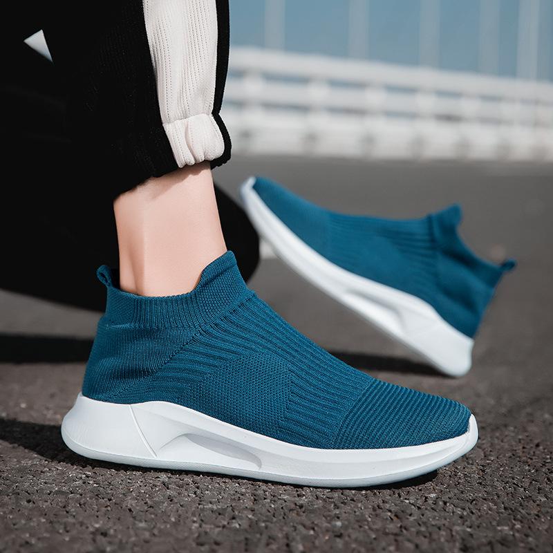 Fashion Pink Socks Shoes for Women Breathable Knit Sneakers Slip On Lightweight Mesh Flat Shoes Spring Summer Fashion Walking Women Shoe