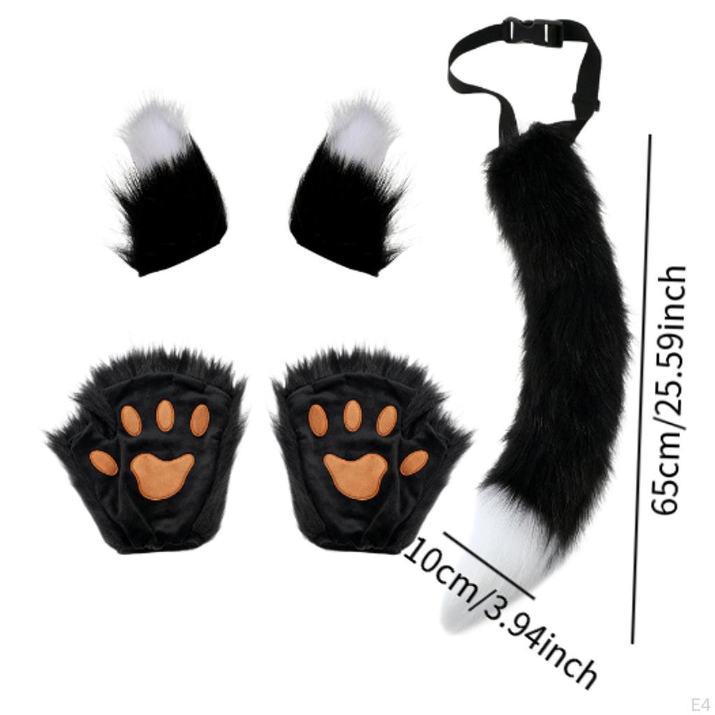 Zestaw kostiumów zwierzęcych z sztucznymi uszami i ogonem na imprezy tematyczne