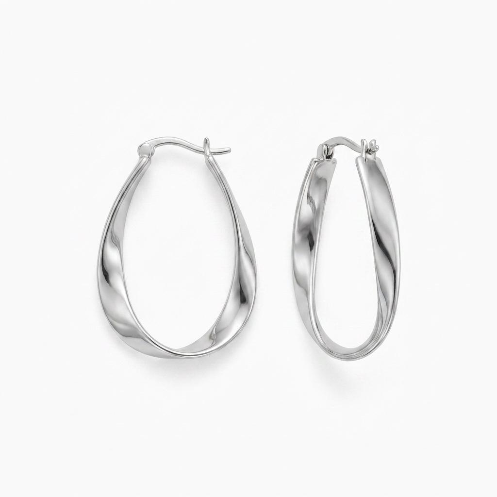 European and American style Mobius earrings women's simple twisted earrings light luxury high sense fashion French plain ring earrings