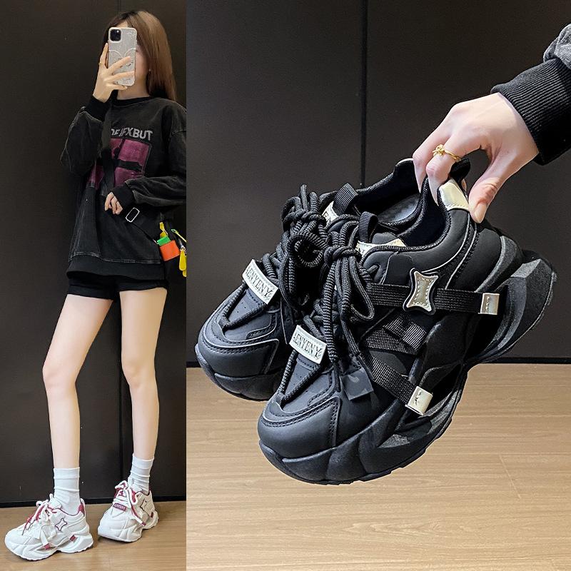 ins Korean version of the new thick-soled heightening dad shoes for women's 2025 spring student sports running shoes casual shoes FB7705