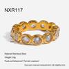 18K Gold-Plated Geometric Heart Zirconia Stainless Steel Ring - High-End Feel, Color-Preserving