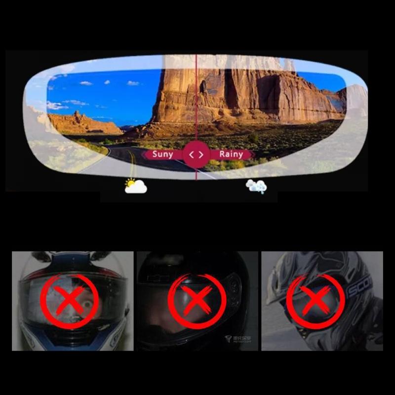 Universal Motorcycle Helmet Shield Anti-Fog Film Clear Visor Lens Insert Fog Resistant Rain Water Repellent Anti-scratch