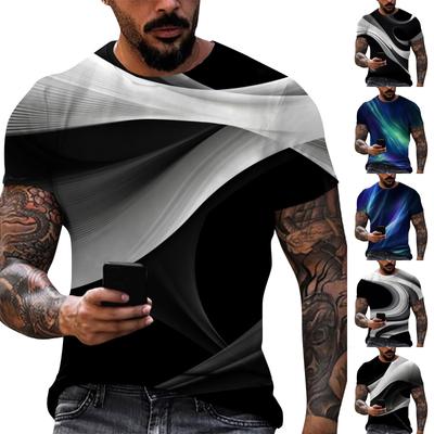 Men'S T-Shirt Short Sleeve Printed Summer Round Neck Top Trend Casual Sweatshirt