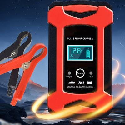 Newest Car Battery Charger 12V 10A Digital Full Automatic Car Battery Charger Pulse Repair LCD Display Device Lead-acid Battery