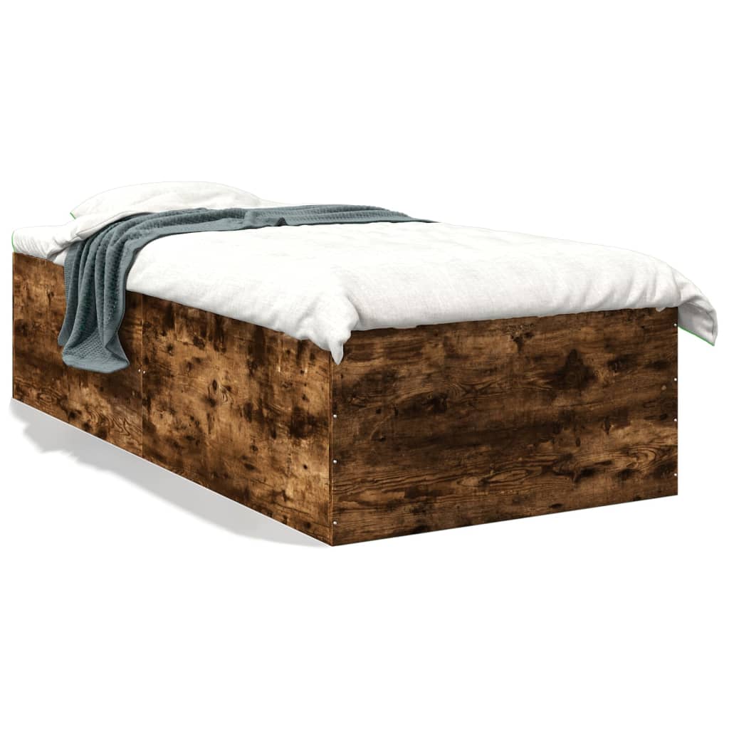 Bed Frame Smoked Oak 75 x 190 cm Particleboard
