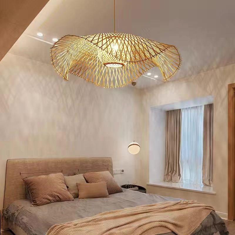 Chinese Style Bamboo Pendant Lights Creative Tatami Lights Lamp for Dining Room Restaurant Hanglamp E27 Suspension Luminaire